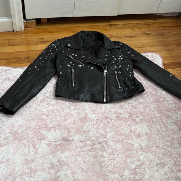 Blank NYC Black Leather Jacket with Silver Studs - Picture 2 of 5